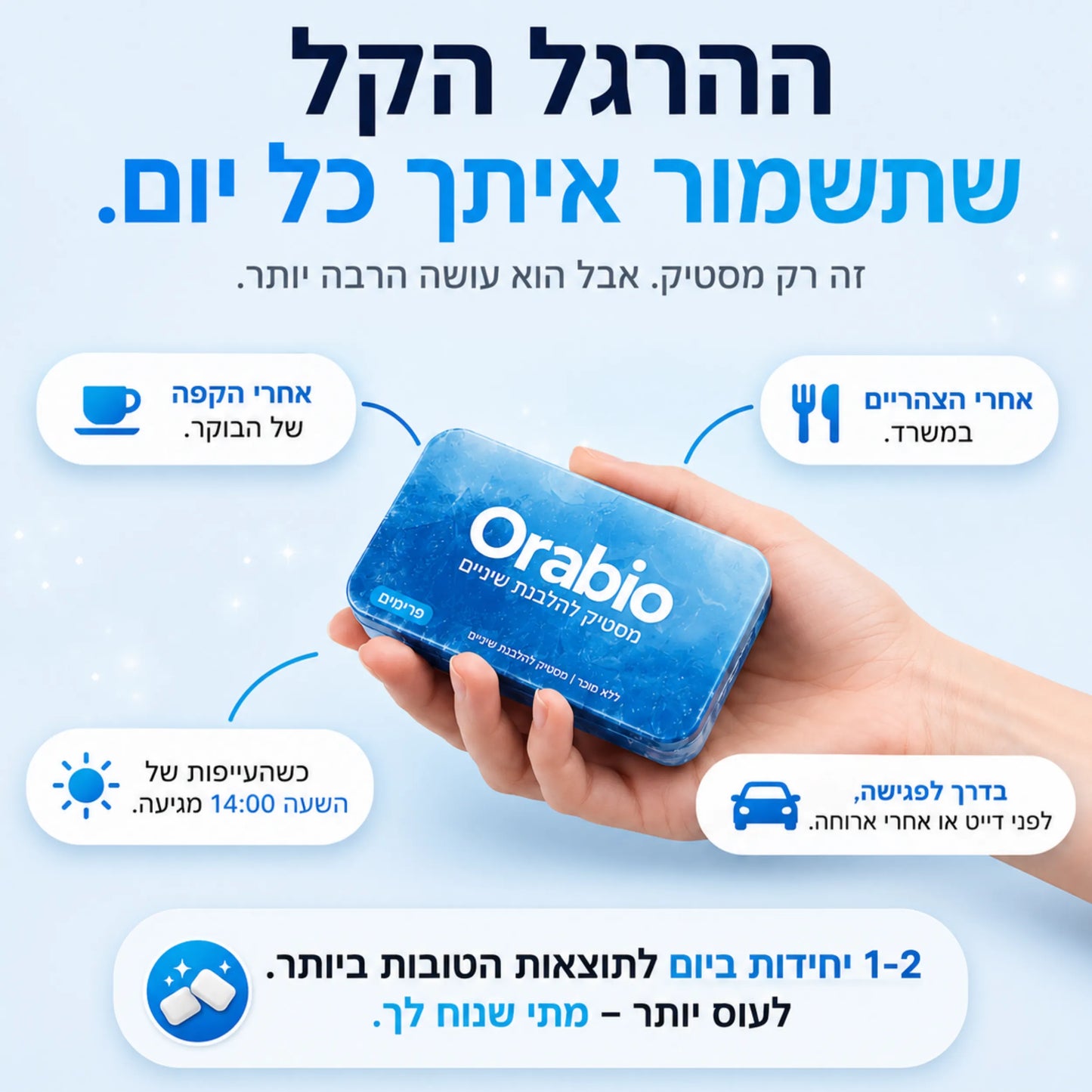 Orabio מסטיקים להלבנת שיניים